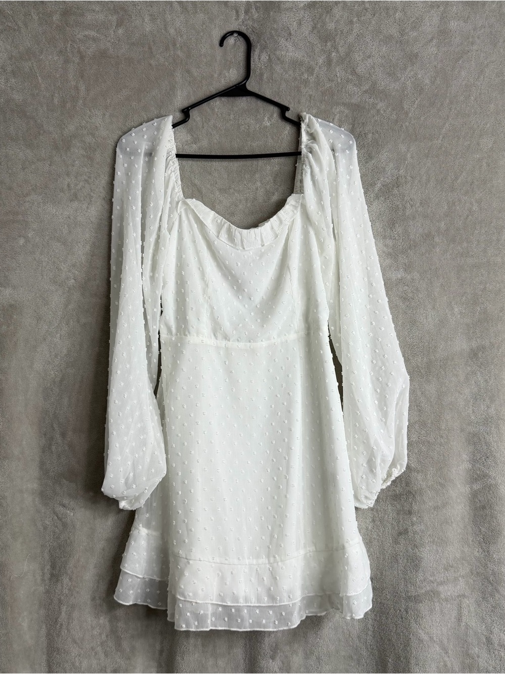 Altar'd State White Swiss Dot Mini Dress